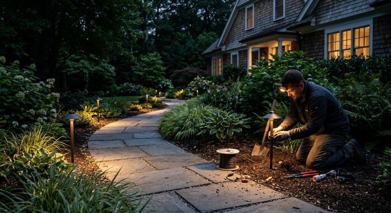 Sidewalk Lighting Installation in Alpharetta, GA